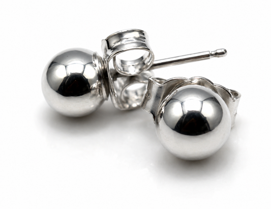 Kaedesigns, Sterling Silver 3mm, 4mm, 5mm, 6mm, 7mm Or 8mm Stud Ball Earrings