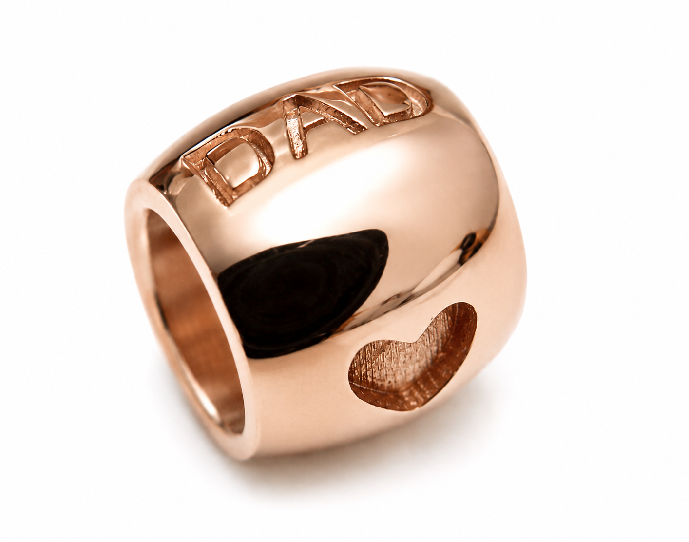 Genuine 14ct 14k Yellow or Rose or White Gold Heavy DAD Bead Charm