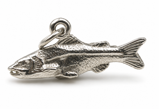 Genuine Sterling Silver Solid 925 Barramundi Fish Pendant Charm