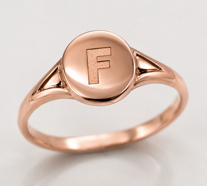 Kaedesigns Genuine 9ct 9k 375 Yellow, Rose or White Gold Oval Signet Ring Engraved "All Letters Available"