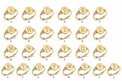 Kaedesigns Genuine 9ct 9k 375 Yellow, Rose or White Gold Oval Signet Ring Engraved "All Letters Available"