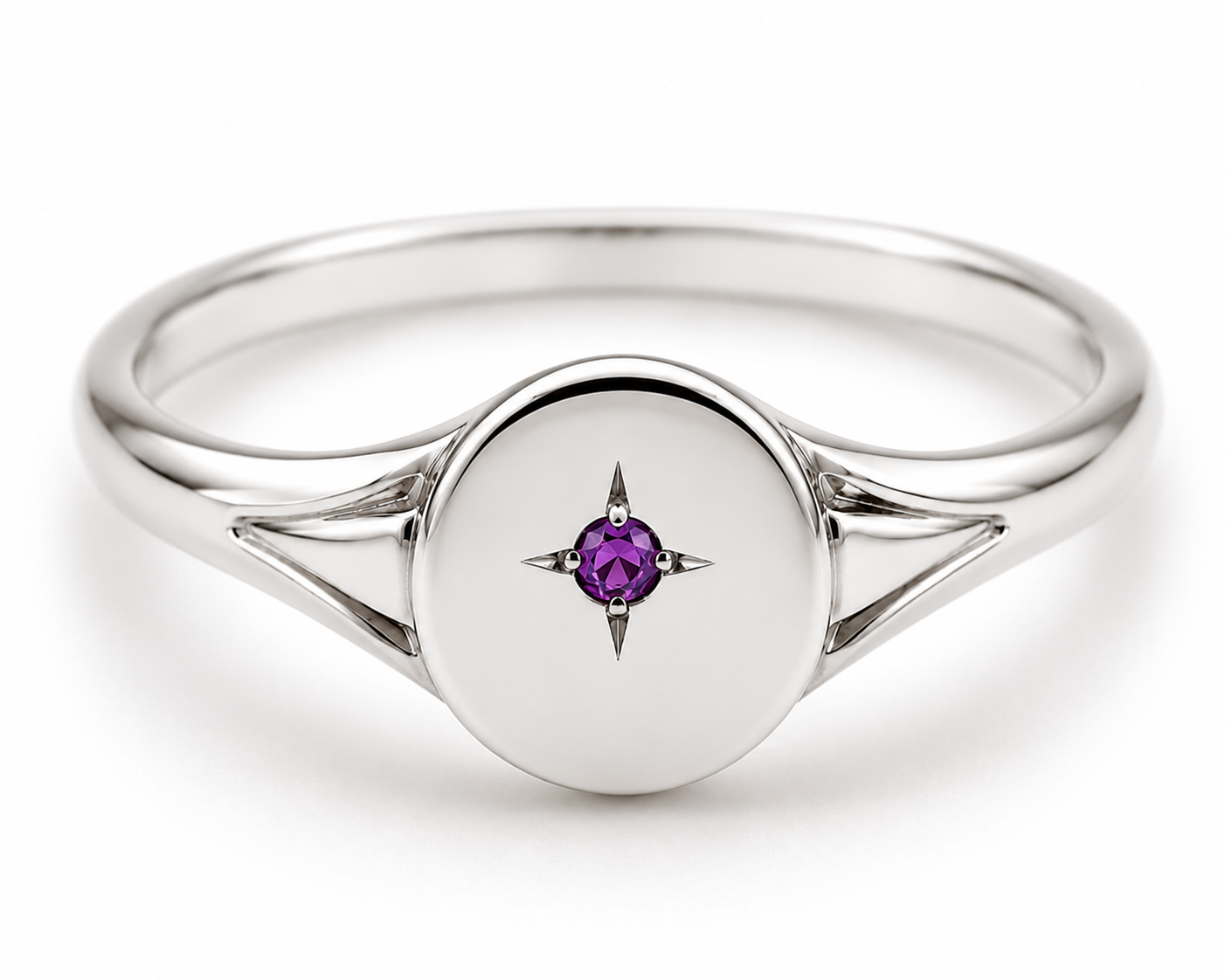 Genuine 9ct 9k 375 Amethyst Set Yellow, Rose or White Gold Oval Signet Ring 227