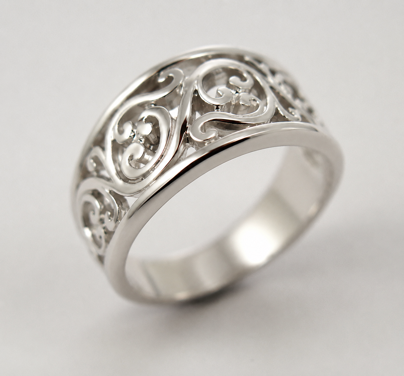 Kaedesigns, Genuine Sterling Silver 925 Filigree Swirl Ring * Choose your size