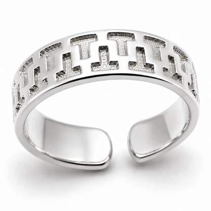 Genuine Solid 9ct Yellow, Rose, White Gold or Sterling Silver Solid 5mm Patterned Toe Ring