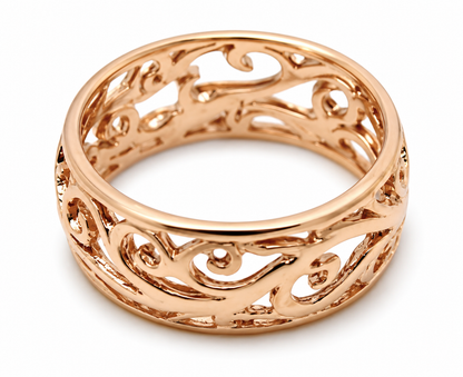 Genuine 9ct 9K 375 Full Solid Wide Yellow, Rose or White Gold Filigree Vine Ring 235 - Choose your ring size