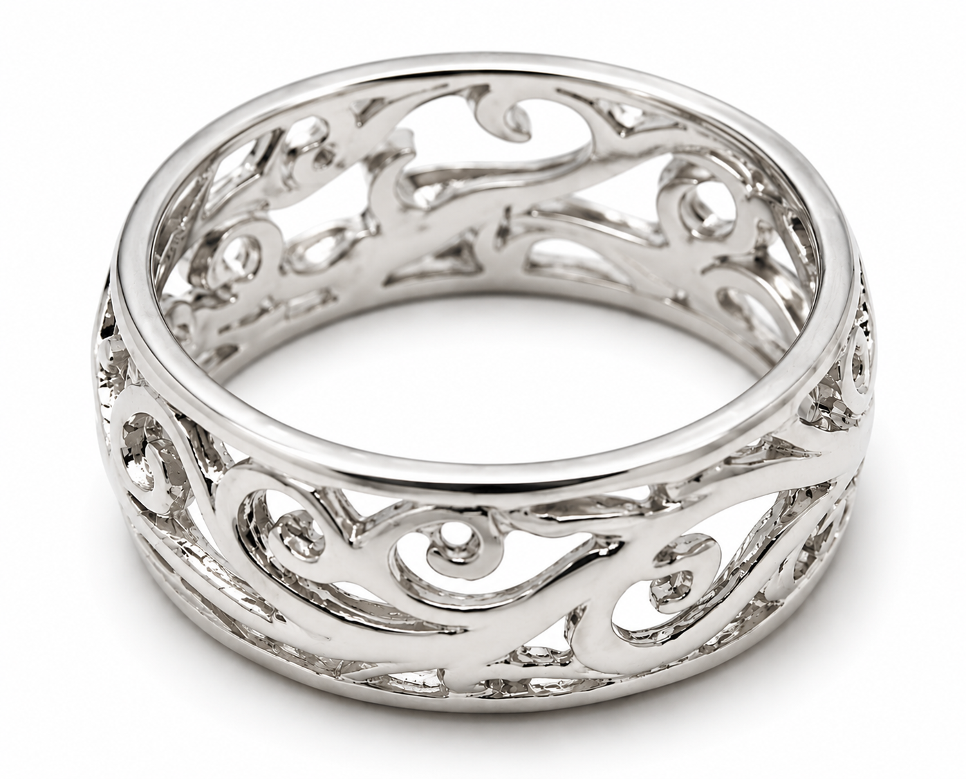Genuine 9ct 9K 375 Full Solid Wide Yellow, Rose or White Gold Filigree Vine Ring 235 - Choose your ring size