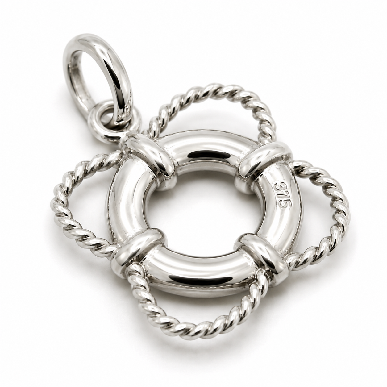 Genuine 9ct 9k 375 Yellow, Rose or White Gold Life Ring Nautical Pendant