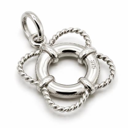 Genuine 9ct 9k 375 Yellow, Rose or White Gold Life Ring Nautical Pendant
