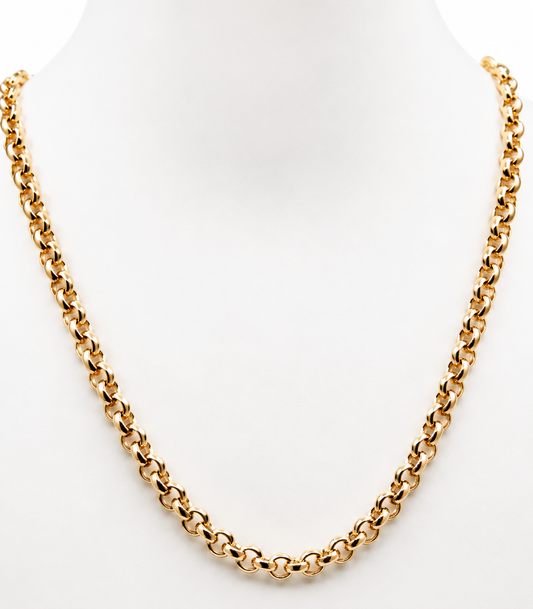 Genuine Heavy 9ct 9k 375 Rose Gold Round Belcher Chain Necklace 50cm 33gm