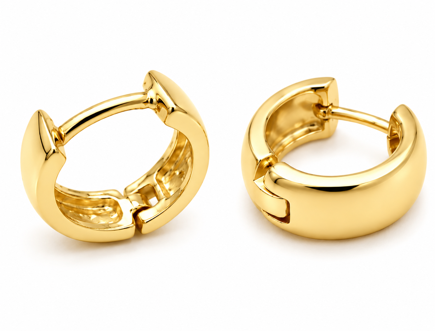 Kaedesigns Solid Genuine 9ct 9k 375 Yellow, Rose or White Gold Hoop Plain Small Huggies Earrings