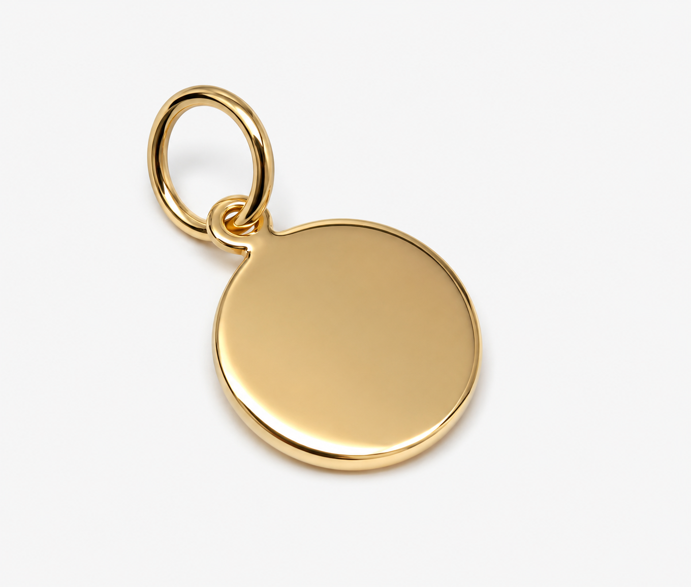 Genuine 9ct 9k Solid Yellow, Rose or White Gold 12mm disc round circle pendant 1.2mm thick