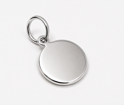 Genuine 9ct 9k 375 Solid Yellow, Rose or White Gold 12mm disc round circle pendant