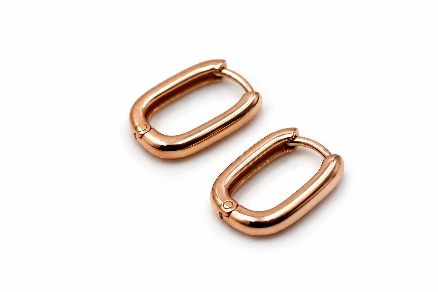 Handmade Genuine 9ct 9K 375 Yellow, Rose or White Gold Paper Clip Huggie 8mm or 10mm Long Earrings
