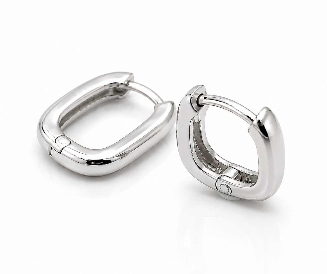 Handmade Genuine 9ct 9K 375 Yellow, Rose or White Gold Paper Clip Huggie 8mm or 10mm Long Earrings