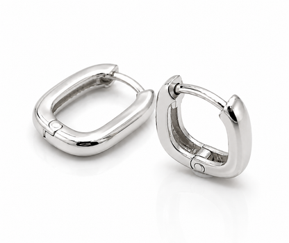 Handmade Genuine 9ct 9K 375 Yellow, Rose or White Gold Paper Clip Huggie 8mm or 10mm Long Earrings