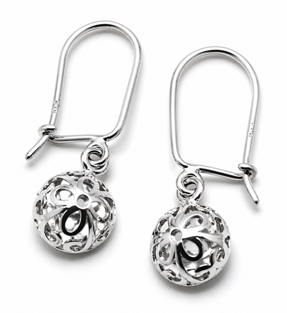 Kaedesigns 9ct 9k 375 Solid Yellow, Rose or White Gold Half Ball Filigree Earrings