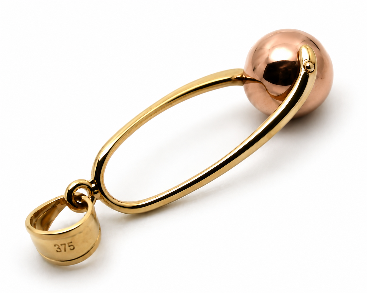 Kaedesigns Genuine 9ct 9k 375 Yellow & Rose Gold 8mm Ball Pendant