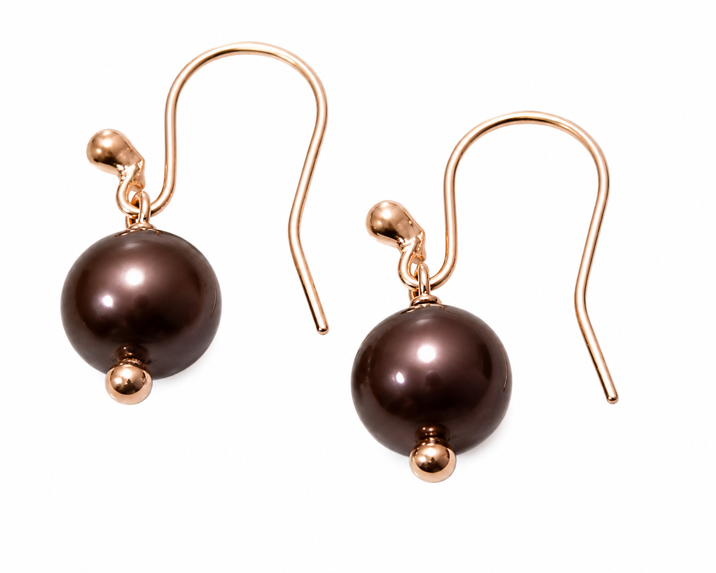Kaedesigns Genuine 9ct 9k 375 Yellow, Rose or White Gold 10mm Black Freshwater Pearl Hook Earrings