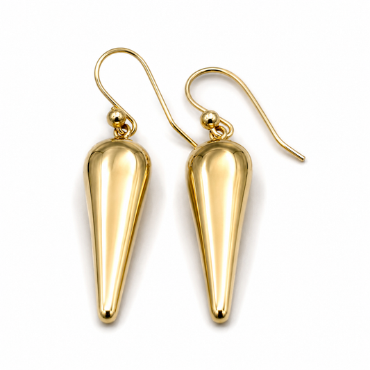 Kaedesigns Genuine 9ct 9kt 375 Solid Yellow, Rose Or White Gold Half Tear Drop Teardrop Hook Earrings