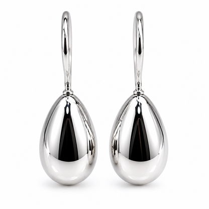Genuine 925 Sterling Silver Teardrop Tear Drop Hook Earrings