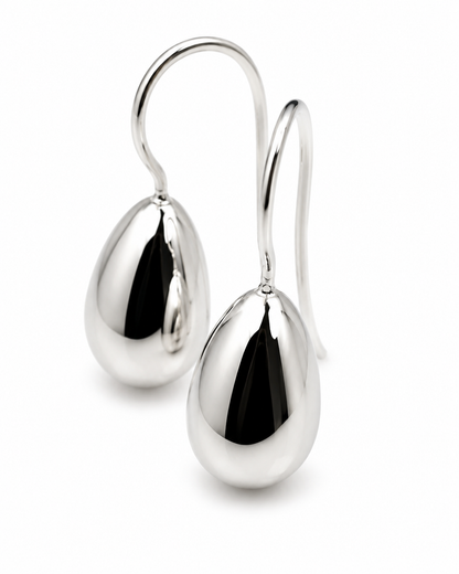 Genuine 925 Sterling Silver Teardrop Tear Drop Hook Earrings