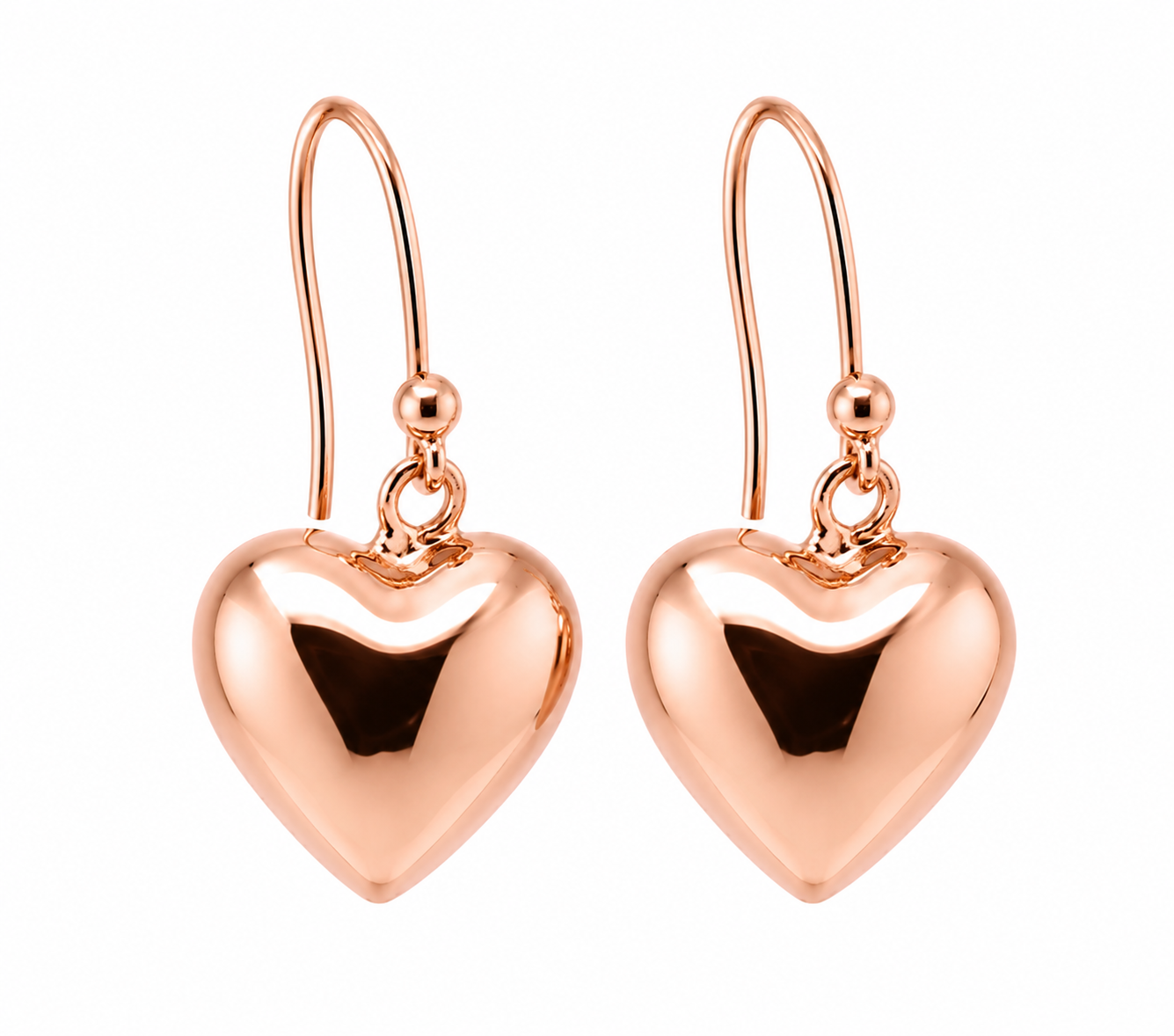 Genuine 9ct 9k 375 Yellow Gold or White Gold or Rose Gold Half Heart Earrings