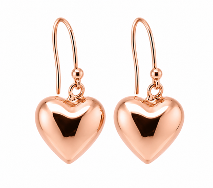 Genuine 9ct 9k 375 Yellow Gold or White Gold or Rose Gold Half Heart Earrings