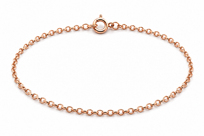 Genuine 9ct 9k 375 Solid Yellow or Rose Gold 25cm Oval Belcher Anklet