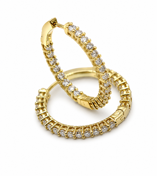 Kaedesigns, Genuine 18ct 750 Yellow Gold Lab Grown Diamond Hoop Earrings