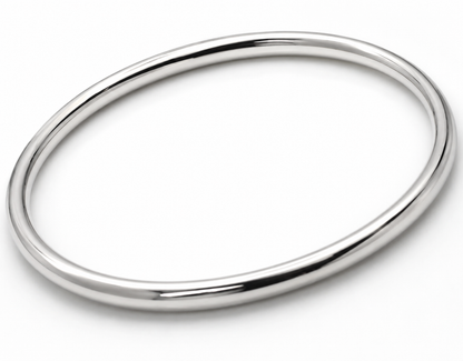 Genuine 9ct Yellow, Rose or White Gold 4mm Wide Hollow Golf Bangle 60mm Diameter