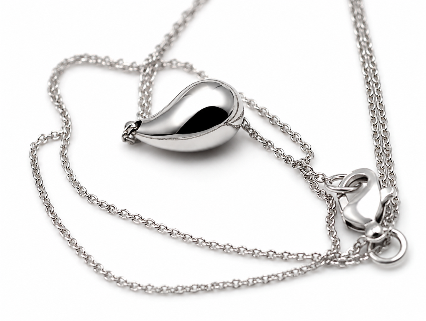 Genuine 9k 9ct Yellow or White Gold Teardrop Pendant with Diamond Cut Cable Chain 50cm