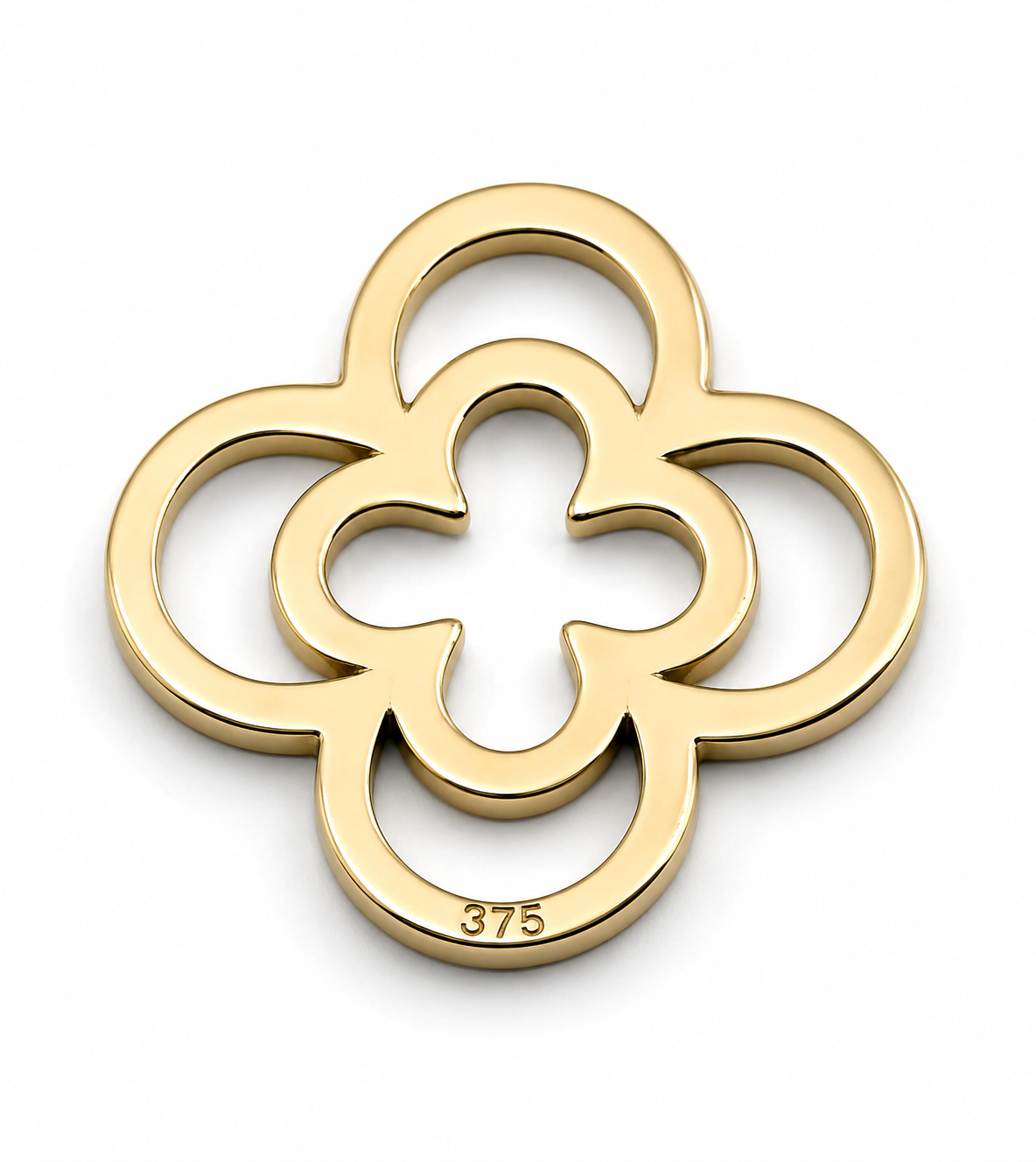 Genuine Solid 9ct 9k Yellow, Rose or White Gold Small And Large Four Leaf Clover Pendant