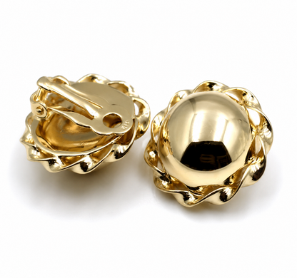 Kaedesigns Genuine 9ct 9k 375 Yellow, Rose Or White Gold Clip On 16mm Half Ball Earrings