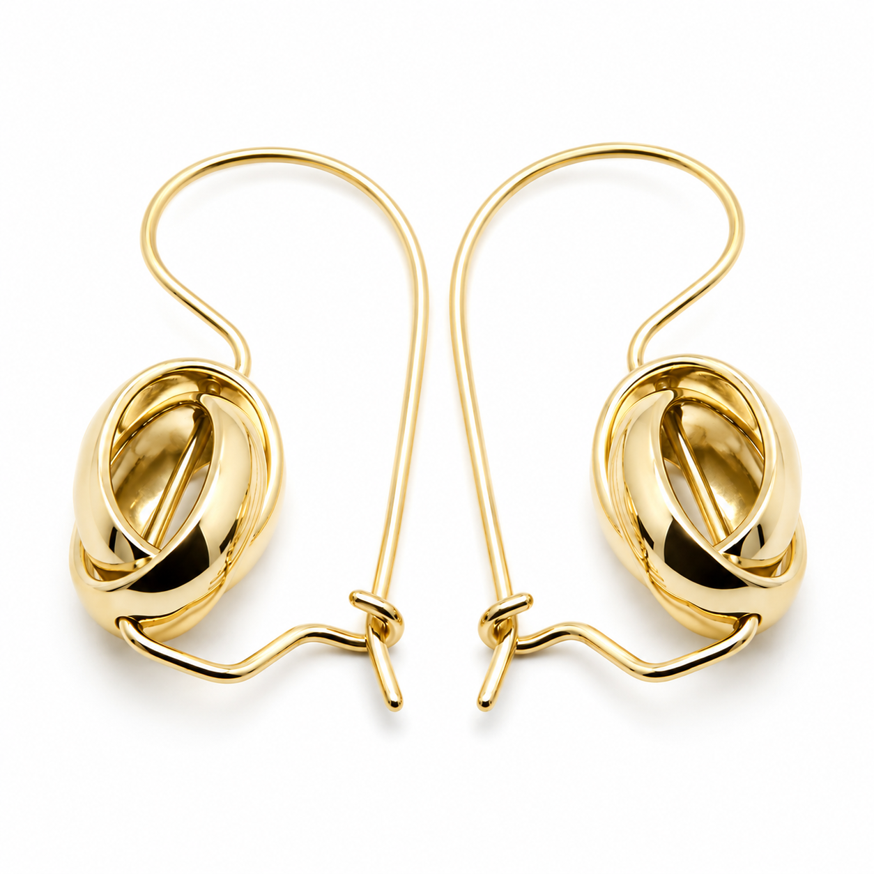 Kaedesigns Genuine 9ct 9K 375 Yellow, Rose or White  Gold Spinning Oval Belcher Ball Earrings
