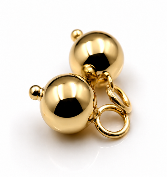 Kaedesigns New Genuine 9ct Yellow, Rose or White Gold 10mm Ball Plain Balls For Charm Earrings