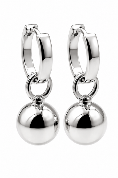 Kaedesigns Genuine 9ct Yellow, Rose or White Gold Hoop 10mm Ball Huggies Earrings