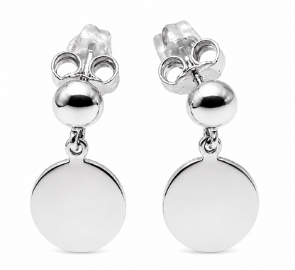 Kaedesigns 9ct 9k 375 Solid Yellow, Rose or White Gold Disc Stud 10mm Half Ball Earrings