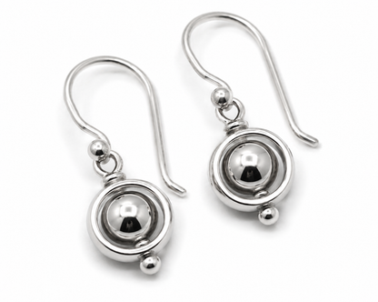 Kaedesigns, Genuine 9ct 9kt Yellow, Rose or White Gold Spinning Belcher Ball Drop Earrings