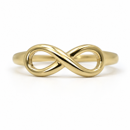 Genuine New 9ct 9k 375 Yellow, Rose or White Gold Solid Infinity Ring Size S / 9 1/8