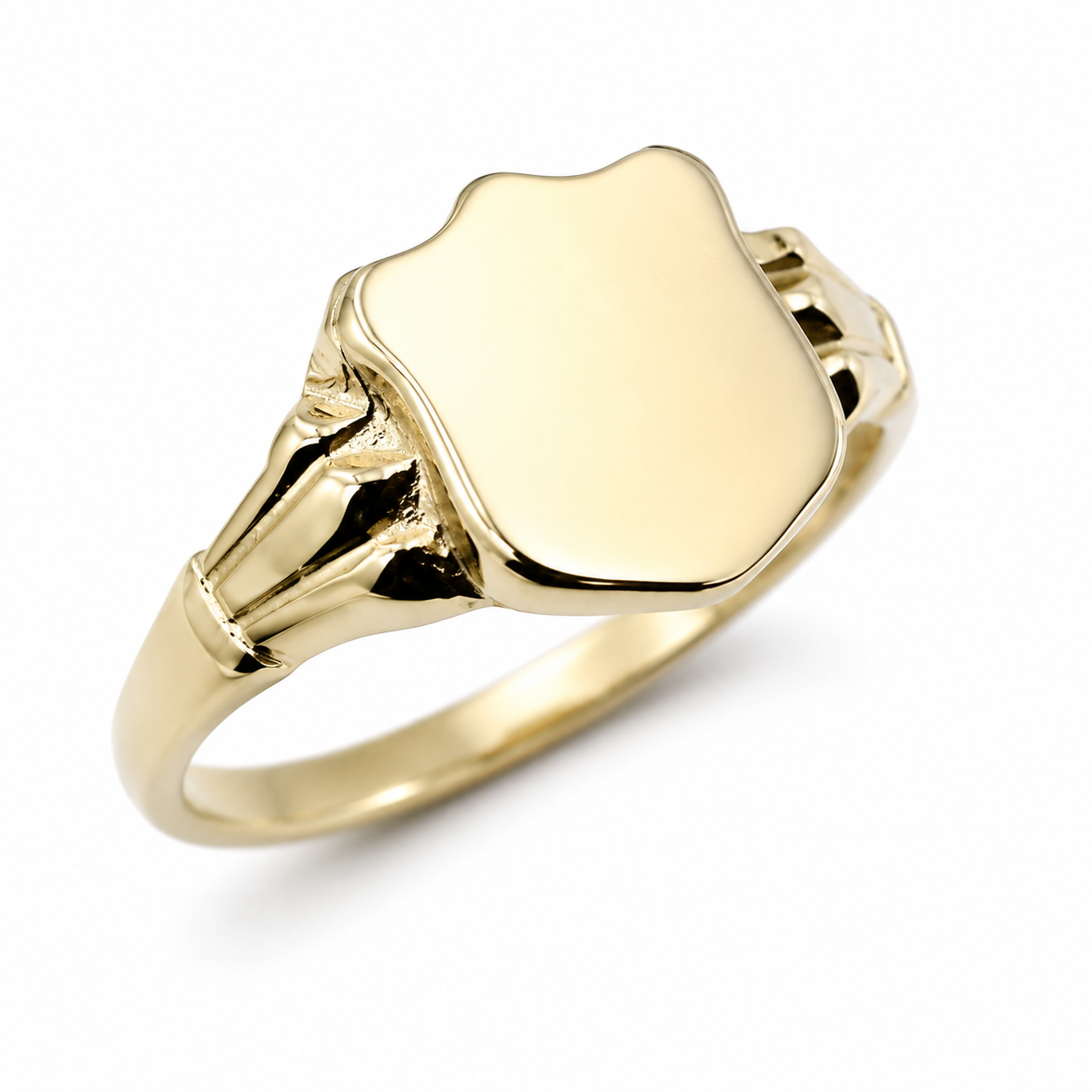 Size G, Kaedesigns New Childs Solid 9ct 9k Yellow, Rose or White Gold Shield Signet Ring