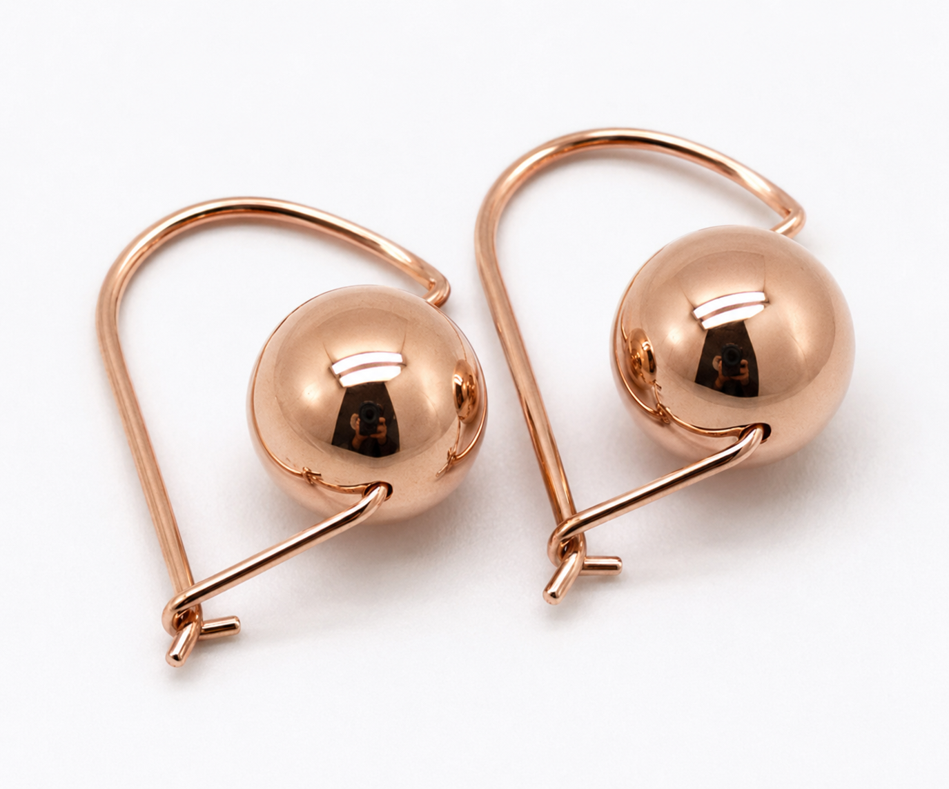 Genuine 9ct Yellow, Rose or White Gold 10mm Euro Ball Plain Drop Large Earrings 1mm size hook