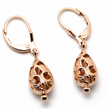 Genuine 9ct 9k 375 Yellow, Rose or White Gold Teardrop Earrings Continental Clip Hooks