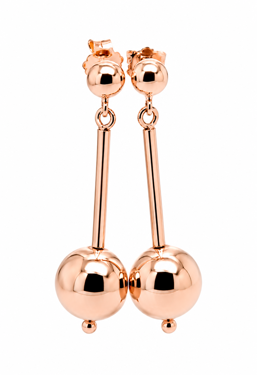 Genuine 9ct 9K 375 Yellow, Rose or White Gold 12mm Euro Full Ball Stud butterfly backs Earrings