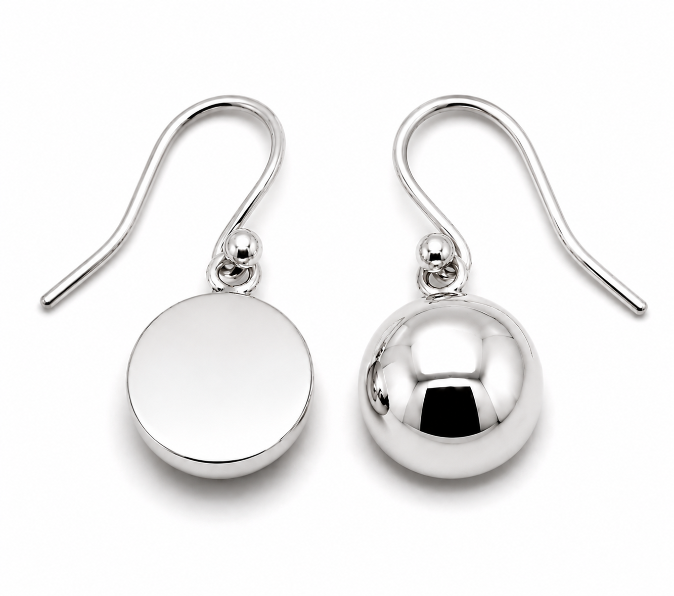 Genuine 9kt 9ct 375 Solid Yellow, Rose & White Gold 12mm Half Plain Ball Earrings