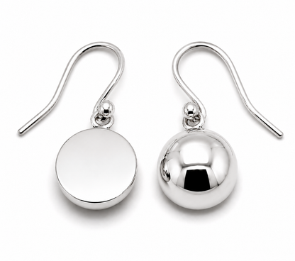 Genuine 9kt 9ct 375 Solid Yellow, Rose & White Gold 12mm Half Plain Ball Earrings