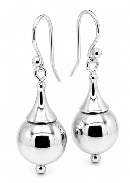 Genuine 9ct 9k 375 Yellow Or White Or Rose Gold 12mm Euro Ball Drop Earrings