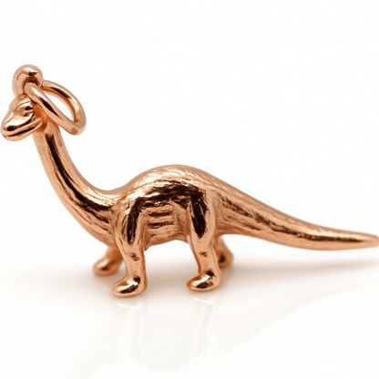 Genuine 9ct Yellow, Rose or White Gold Diplodocus Dinosaur Charm / Pendant