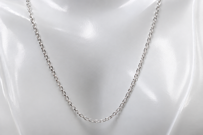 Genuine Sterling Silver 925 Diamond-Cut Cable Chain Necklace, 1.7mm wide - 45–70cm