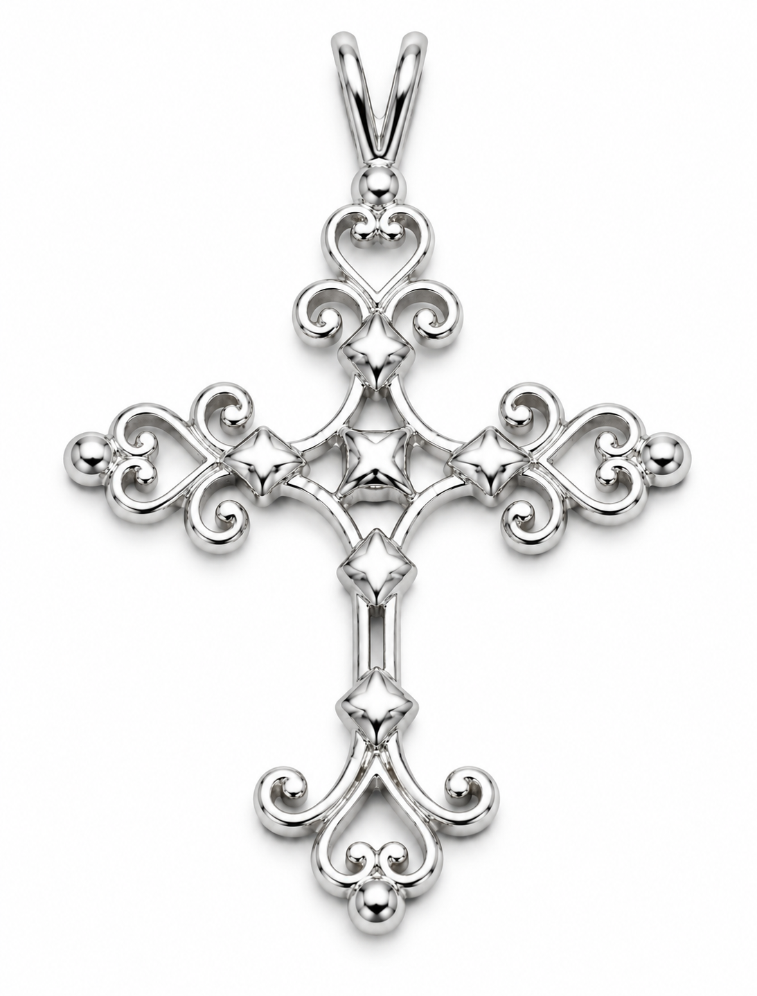 Sterling Silver 925 Fancy Celtic Cross Pendant Charm