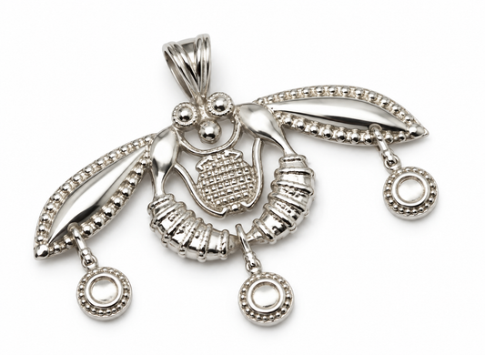 Genuine Sterling Silver 925 Ancient Minoan Greek Crete Malia Bees Pendant